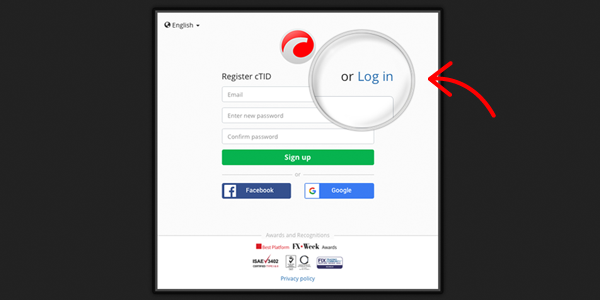 How to login to cTrader trading platform with my account