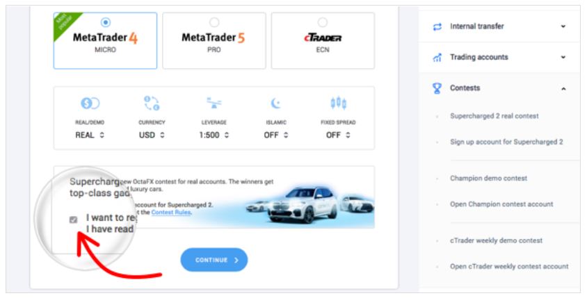 octafx supercharged real mt4 mt5 trading contest competition signup