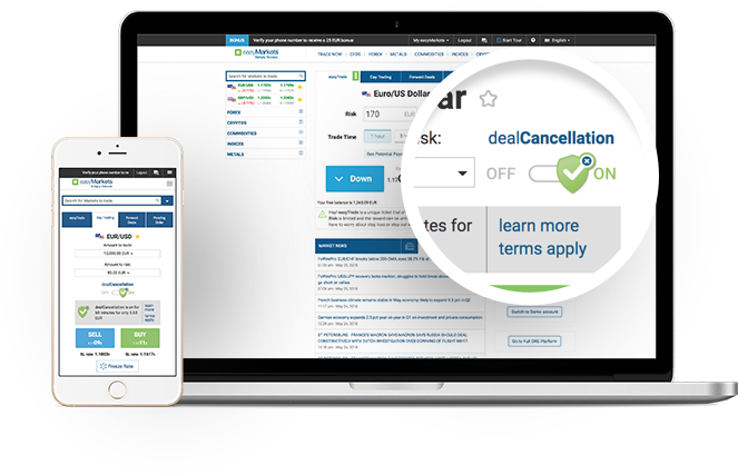 easymarkets risk free deal cancellation bonus promotion platform