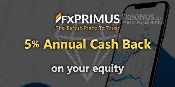 FXPrimus 5% Cash Back Bonus