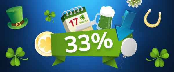 St. Patrick’s Day Special – 33% spread reduction on ALL stocks!