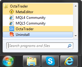 how uninstall octafx mt4 Select all programs and find OctaTrader