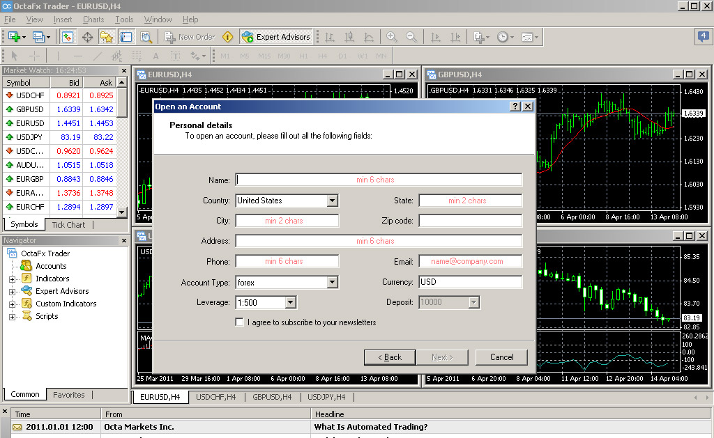 octafx Run Metatrader 4