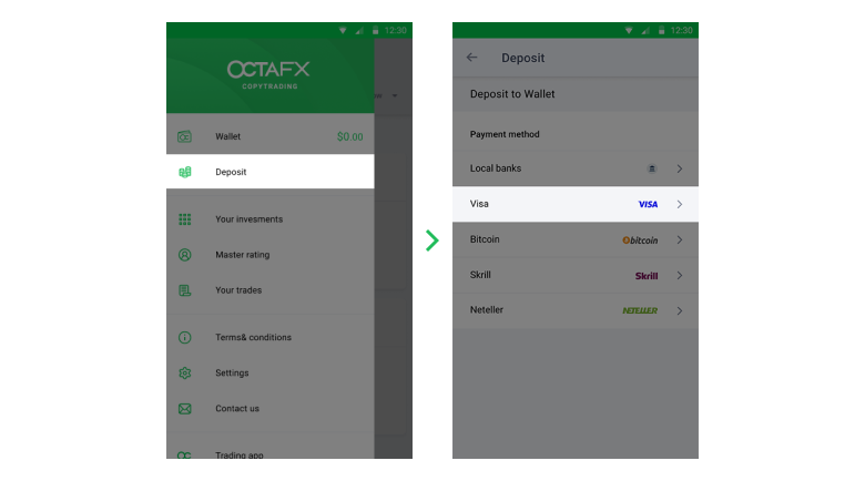 how to make a deposit to octafx copy trading account