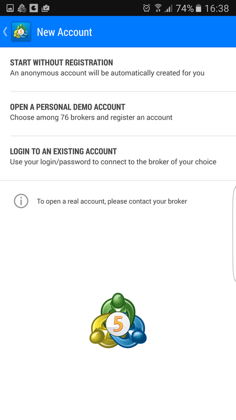 install octafx mt5 android mobile app Open a new account or log in to an existing account