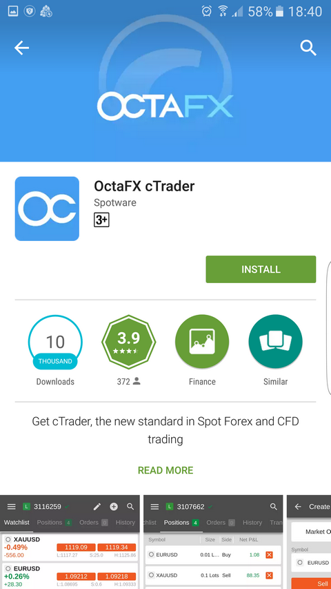 octafx ctrader android mobile app download Find cTrader