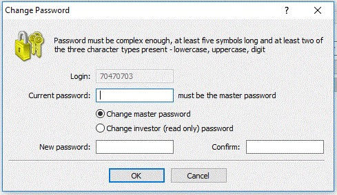 How to change MT4 MT5 password in FxPro