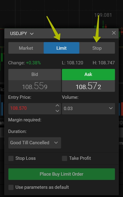 How to place pending orders on FXPro Edge