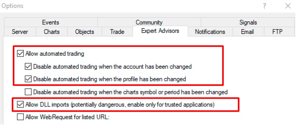 Go to the Tools Options tab Once inside, select the Expert Advisors tab and check that you have the following boxes activated.
