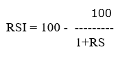 RSI is calculated based on the formula below.