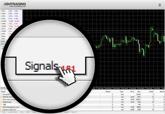 5. Click the Signals tab from the Terminal area to see more options.