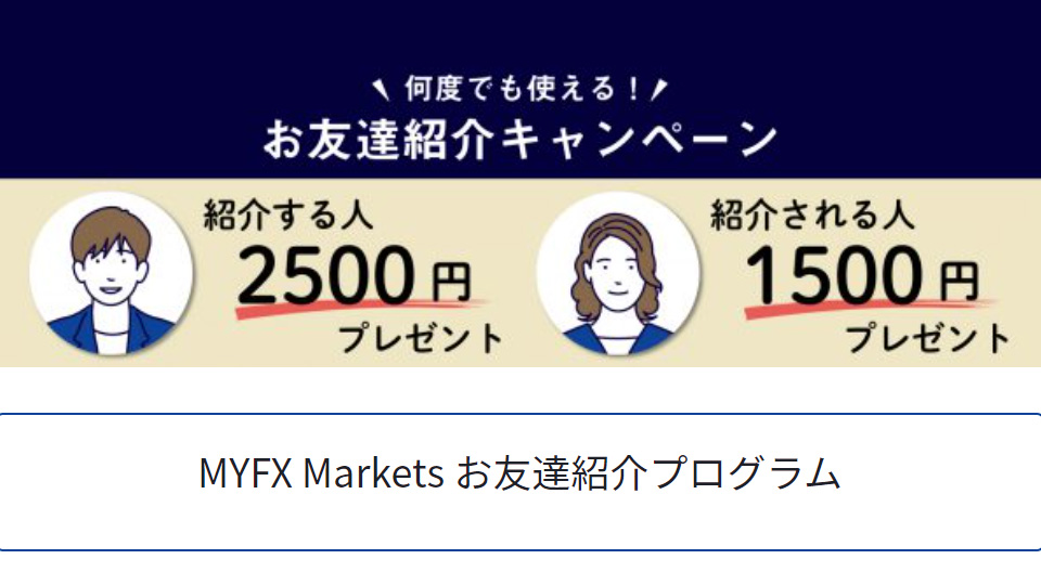 海外FX業者 MyFXMarkets（マイFXマーケット）の友達紹介プログラム（お友達紹介キャンペーン）とは？