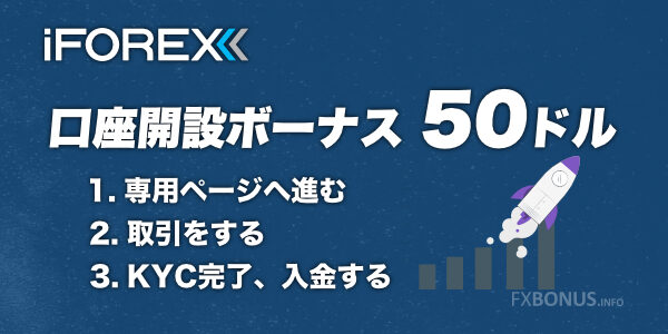 iFOREX 口座開設ボーナス 50ドル