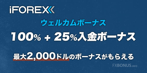 iFOREX 100%入金ボーナス+25%入金ボーナス - 100%+25%ウェルカムボーナス