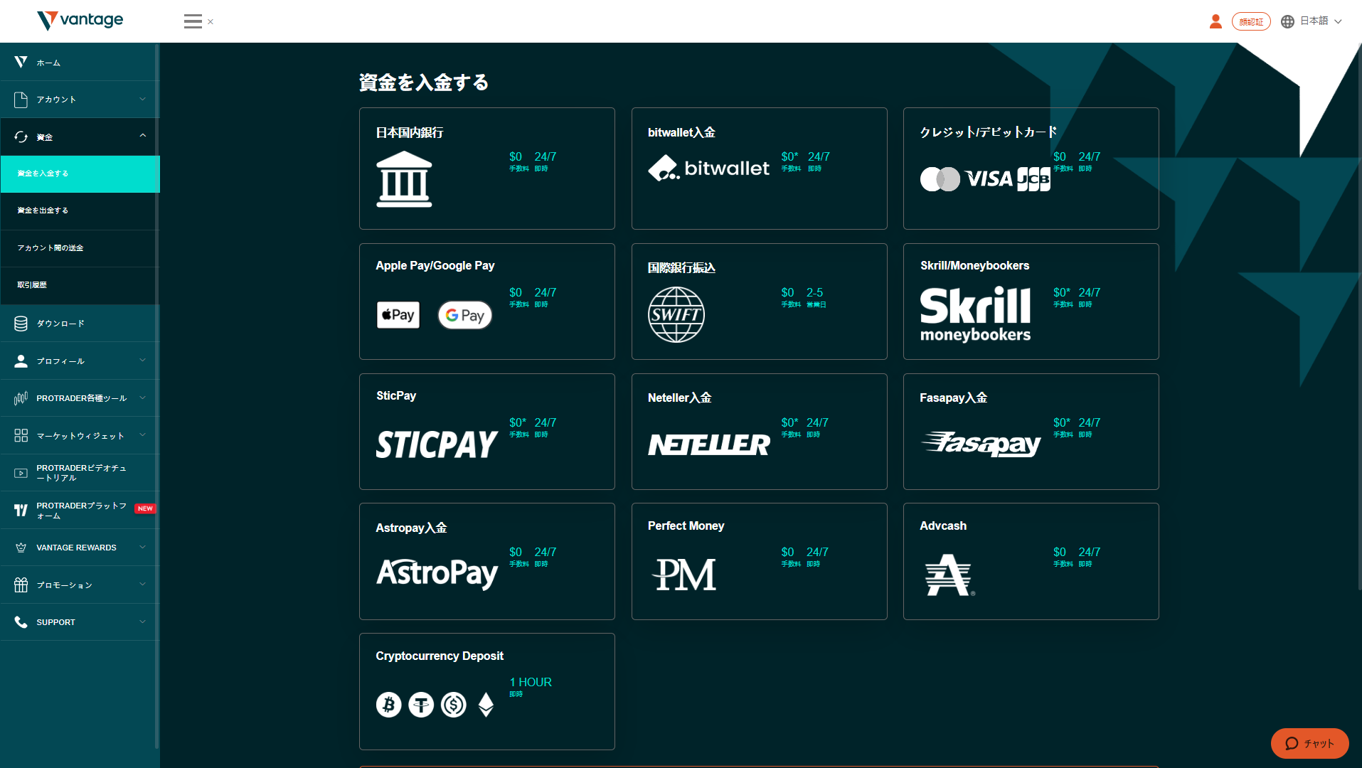 海外FX業者 Vantage（ヴァンテージ/バンテージ）の100%入金ボーナスが受け取る入金方法！