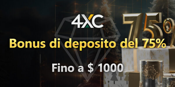 Bonus di deposito del 75% 4xc