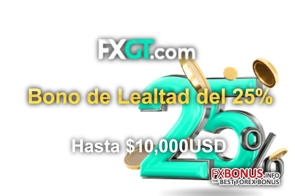 FXGT Bono de Lealtad Ilimitado del 25%