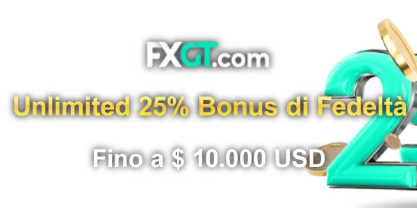 FXGT Unlimited 25% Bonus di Fedeltà